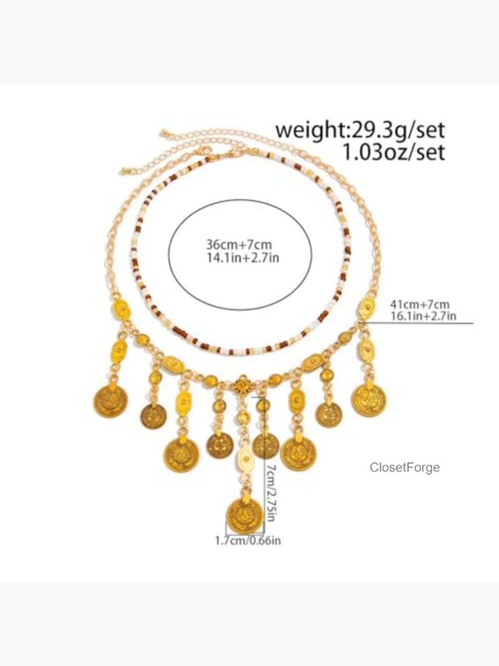 Bohemian Gold Coin Layered Necklace - Women - Picture 4 of 7